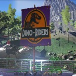 Dino Riders Single Panel Flag